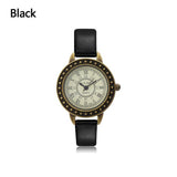 Rome Vintage Small Dial Women Quartz Watch Leather Strap Ladies Slim Wristwatch