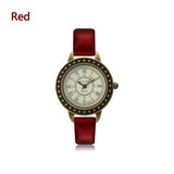 Rome Vintage Small Dial Women Quartz Watch Leather Strap Ladies Slim Wristwatch