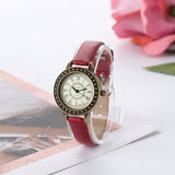 Rome Vintage Small Dial Women Quartz Watch Leather Strap Ladies Slim Wristwatch