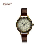 Rome Vintage Small Dial Women Quartz Watch Leather Strap Ladies Slim Wristwatch