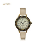 Rome Vintage Small Dial Women Quartz Watch Leather Strap Ladies Slim Wristwatch