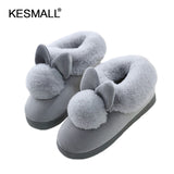 The Cute Women's Rabbit Ears Slippers Style, Made with Cotton for Home in Winter Season  -   3 Colors