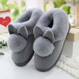 The Cute Women's Rabbit Ears Slippers Style, Made with Cotton for Home in Winter Season  -   3 Colors