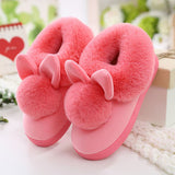 The Cute Women's Rabbit Ears Slippers Style, Made with Cotton for Home in Winter Season  -   3 Colors