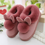 The Cute Women's Rabbit Ears Slippers Style, Made with Cotton for Home in Winter Season  -   3 Colors