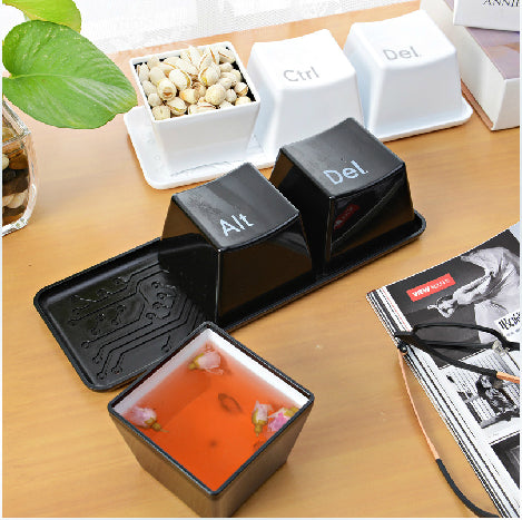 3pcs/Set Novelty Creative Simple Keyboard Ctrl ALT DEL Type Tea Coffee Mug Cup Container